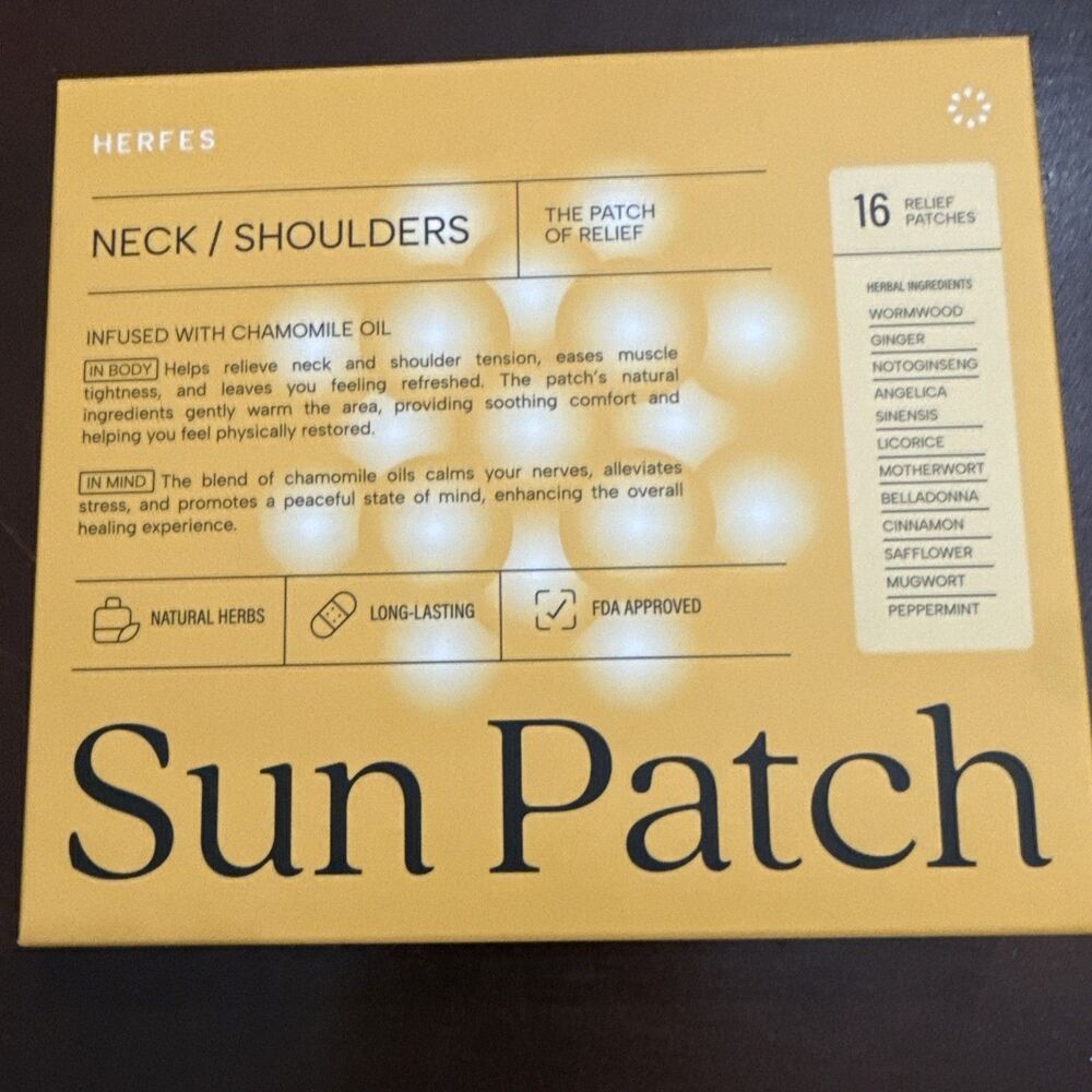 Sun Patch Herbal Neck/Shoulders Pain Relief Patches, 16 Pack, Patch relief
